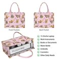 thumbnail image 2 of Large Capacity Tote Bag,Pink Highland Cow Flower Pattern Handbag Fashion Luxury Tote Bag,15.7"x13"x 5.1" Inches,Laptop Compatible, 2 of 6