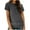 B124 Gray short sleeve shirts for women Clearance Under $5, variant on Cagogo Short Sleeve Blouses for Women Summer Under $5 Loose Fitting Round Neck Solid Color Plain Tunic Tops Business Work T-Shirts Clothes Gifts for Mom