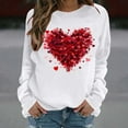 thumbnail image 5 of cocolona Womens Valentines Sweatshirts Casual Loose Crew Neck Long Sleeve Shirts Fashion Heart Print Pullover Tops Graphic Sweatshirts, 5 of 7