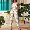 thumbnail image 5 of Iaqnaocc Jumpsuits For Women Plus Size Floral Print Sleeveless Jumpsuits Rompers Casual Adjustable Strap Jumpsuits Trendy Overalls Wine XL, 5 of 7