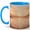 Blue, variant on Soft Sunset Lake Coffee Mug, Warm Mountain Watercolor Landscape Design, 11 oz Ceramic Cup