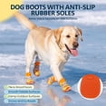 thumbnail image 4 of ROZKITCH 4PCS Dog Boots,Anti-Slip Adjustable Small Dog Shoes for Hot Pavement Hardwood Floors Winter Snow Hiking with Reflective Straps,YellowOrange,#1, 4 of 9