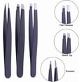 thumbnail image 2 of 3-piece Professional Stainless Steel Precision Eyebrow Tweezers Set^ccgv, 2 of 5