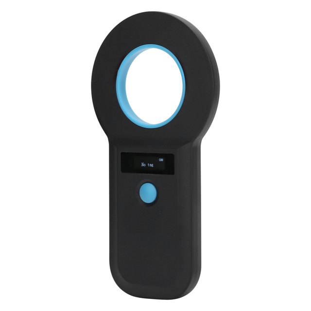 Pet Tag Scanner,, Label Scanner, Portable Small Size Wireless Reading Pet Management Scanner 128 Pieces Data Storage Black,White