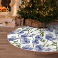 thumbnail image 5 of Sikiie Blue Flax Flowers Nativity Christmas Tree Skirt, Jesus Christian Winter Holiday Tree Mat Decoration(30-48IN)48", 5 of 6