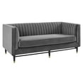 thumbnail image 2 of Modway Devote Channel Tufted Performance Velvet Loveseat in Gray, 2 of 8