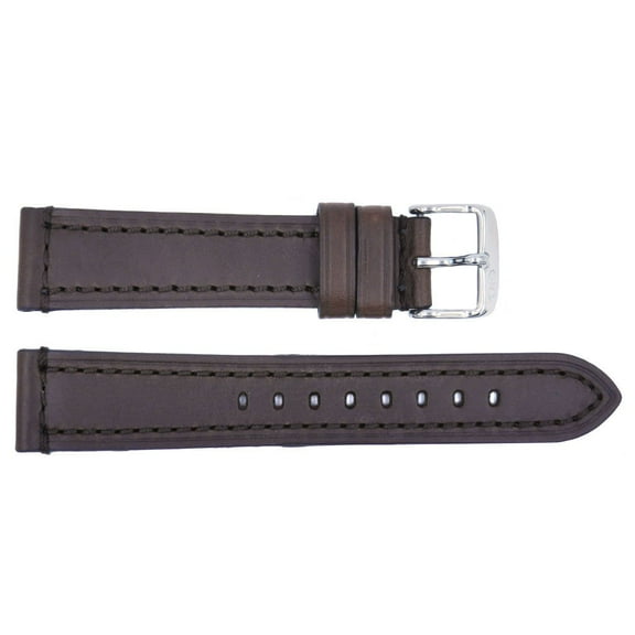 Rhein Fils Switzerland Brown Heavy Stitched Leather 24mm Watch Strap