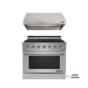NXR 36" Stainless Steel Propane Gas Range with 5.5 cu. ft. Convection Oven & Under Cabinet Hood Bundle SC3611 RH3601