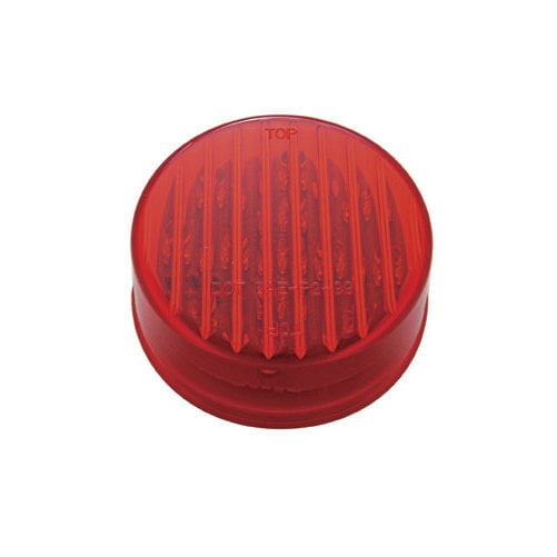 Red 2.5" Round 13 LED Truck Trailer Side Marker Clearance Light Kit / Grommet