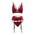 thumbnail image 4 of Gibobby Sujetador De Encaje Para Mujer Lencería Sexy para Mujer Vestido De Dormir Profundo Empalme De Encaje Ahueca hacia Fuera Mini Lenceria Body Mujer(Rojo, G), 4 of 5
