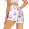 thumbnail image 2 of Uemuo Heart Rabbit Pattern Women's Athletic Shorts High Waisted Running Shorts with Liner Pockets Gym Elastic Workout Shorts-Medium, 2 of 9