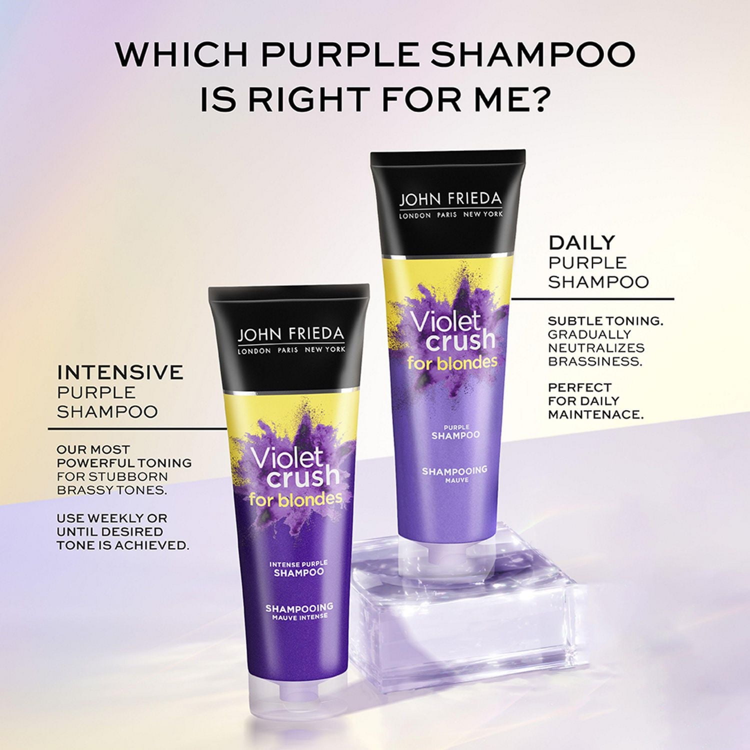 Shampooing mauve intense Violet Crush de John Frieda 250 mL