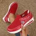thumbnail image 6 of CHWshoes Shoes For Women Sneakers Slip Ons Canvas Shoes Fashion Casual Summer Low Top Platform Walking Flats Loafers，Red Size 38, 6 of 8