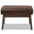 thumbnail image 2 of Bowery Hill Faux Leather Ottoman in Brown and Walnut Brown, 2 of 5