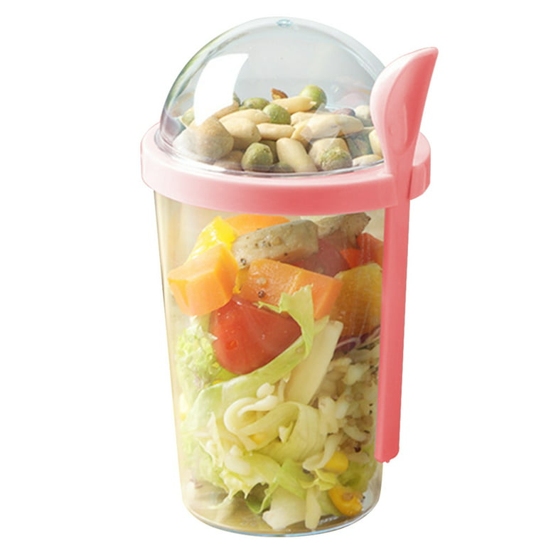 400ml Fresh Salad Cup Vegetable Fruit Salad Cups with Spoon and Salad  Dressing Holder Home Fresh Salad Dressing Container Sky Blue 