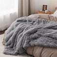 thumbnail image 2 of Faux Fur Blanket Light Grey - Throw (50" x 60"), 2 of 5