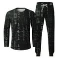 thumbnail image 4 of Wavsuf Men's Sweatsuits Set 2 piece Jogger Set for Men New Motion Digital Shirt Sweatshirt and Sweatpants White Size 2XL, 4 of 5