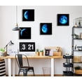 thumbnail image 2 of Blue Wall Decor - Moon Wall Decor - Canvas Wall Art - Black and White Wall Art - Universe Space Pictures for Living Room Framed Artwork Natural Posters Decorations 12x12 4 Pcs/Set, 2 of 2