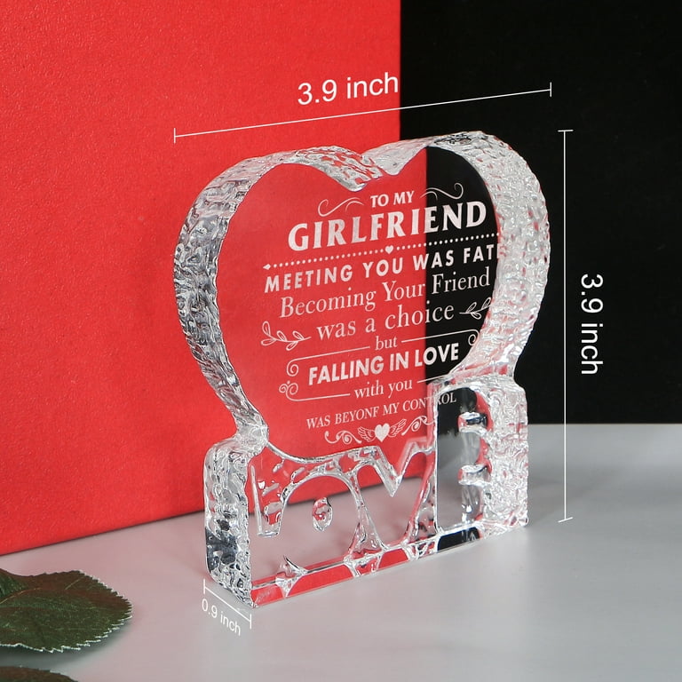 YWHL Gifts for Girlfriend Romantic to My Girlfriend Crystal  Heart Keepsake with Colorful LED Base Girlfriend Birthday Gifts,  Anniversary Christmas Valentines Day Present for Girlfriend from Boyfriend  : Sports & Outdoors