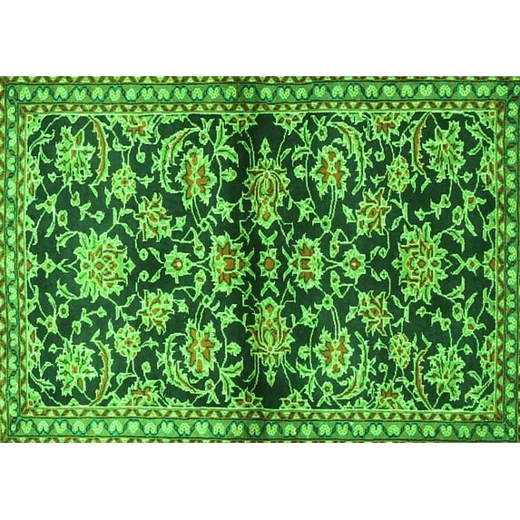 Ahgly Company Indoor Rectangle Persian Green Traditional Area Rugs, 2' x 5'
