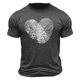 thumbnail image 4 of Tops para hombre, blusas y camisas de cuello redondo y manga corta para hombre. Camiseta/camisa informal de cuello redondo y manga corta con estampado de corazones para hombre. Tops de poliéster para, 4 of 4