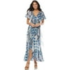 Sofia Jeans by Sofia Vergara Short Sleeve Wrap Maxi Dress, Women's