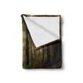 thumbnail image 2 of Nature Soft Flannel Fleece Throw Blanket, Baby Deer in the Forest Reflection on Lake Foggy Woodland Graphic, Cozy Plush for Indoor and Outdoor Use, 60" x 80", Fern Green Cocoa Brown, by Ambesonne, 2 of 6