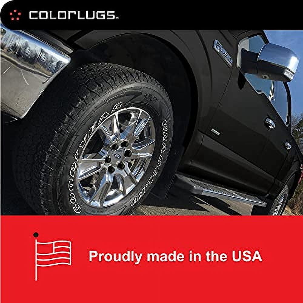 ColorLugs Vinyl Lug Nut Cover | Black | Flexible Fit Wheel Lug Nut Cap | Fits 21-23 mm | Pack of 20 | Includes Deluxe Extractor | Made in The USA