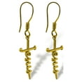 thumbnail image 2 of Sterling Silver "Jesus" Cursive Cross Earrings, 2 of 2
