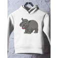thumbnail image 3 of Happy Hippo Hoodie Toddler - Toddler Hoodie, White, 3 of 4