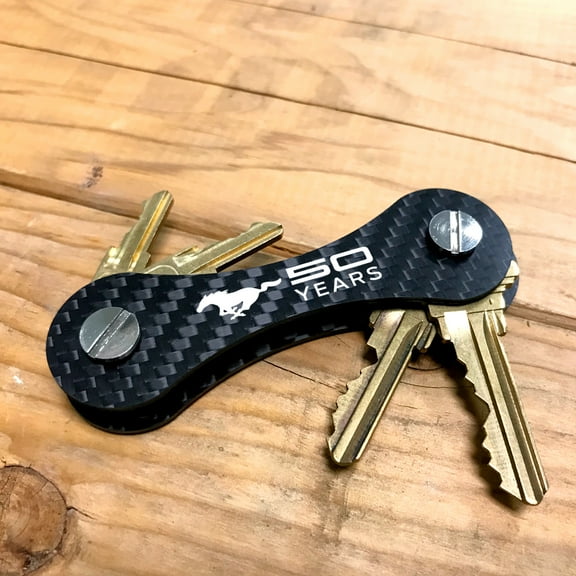 Ford Mustang 50 Years Real Carbon Fiber Key Organizer Holder Key Chain