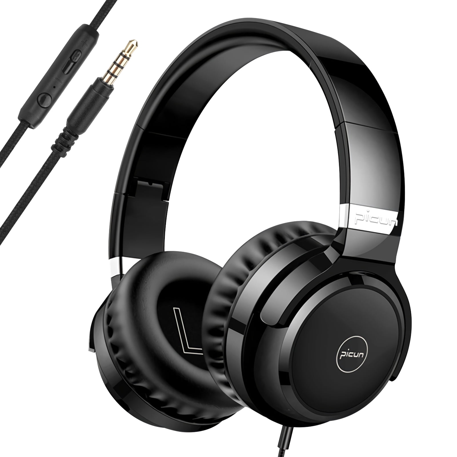 Wired Over-Ear Headphone, EEEkit Upgrade Bass HiFi Stereo Noise Canceling Headphone, 3.5mm Foldable Music Earphone with Volume Control for Smartphone, Computers, Laptops, MP3 and MP4 Players