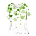 thumbnail image 2 of Puntoco Liquidación de blusas cortas para mujer, blusa de manga corta con estampado de moda para mujer, camiseta de cuello redondo, 2 of 5