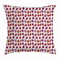 thumbnail image 1 of Strawberry Throw Pillow Cushion Cover, Hand-Drawn Doodle Strawberries in Various Shapes and Sizes and Pink Pastel Tones, Decorative Square Accent Pillow Case, 16 X 16 Inches, Multicolor, by Ambesonne, 1 of 2