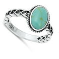 thumbnail image 4 of CHOOSE YOUR COLOR Bali Cocktail Simulated Turquoise Promise Ring .925 Sterling Silver Band Blue CZ Female Size 6, 4 of 4