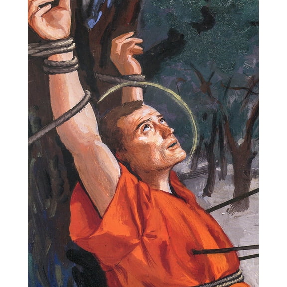 Catholic print picture - St Sebastian N - 8" x 10" ready to be framed