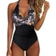 thumbnail image 1 of Gibobby Trajes de Baño para Mujer Nuevo Traje de baño con estampado multicolor empalme sin espalda colgante correa para el cuello traje de baño para muje(Negro,XL), 1 of 4