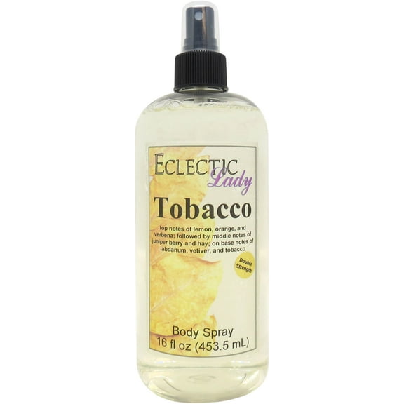 Tobacco Body Spray, Eclectic Lady, Hydrating Mist, Unisex (Double Strength), 16 oz