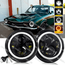 DOT for Mercury Comet 1971-1977 Pair 7" inch Round LED Headlights Hi/Lo Beam DRL