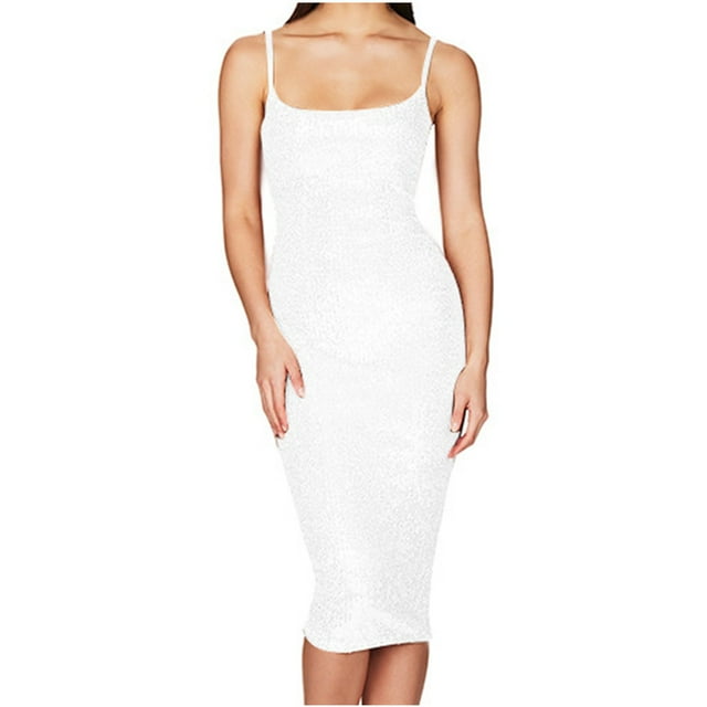 Birdeem Robe Camisole Sans Manches Pailletée Élégante pour Femme
