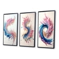 thumbnail image 3 of Designart "Swirling Multicolored Paint II" Modern Framed Wall Art Set Of 3 - Pink Abstract Spirals Frame Gallery Set For Office Decor, 3 of 6