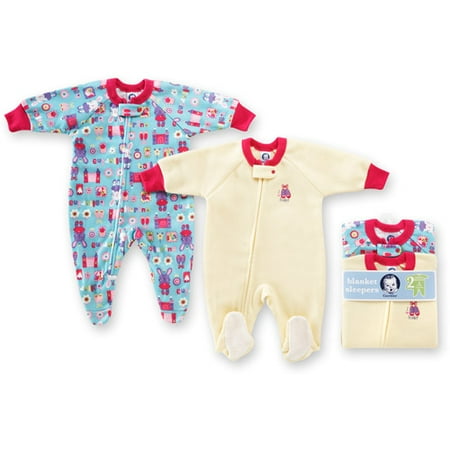 Gerber - Baby Girls' Blanket Sleepers, 2-Pack