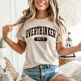 thumbnail image 6 of Over Thinker 247 T-Shirt, Minimalist Collegiate White, Natural and Black Tee for Tired Women, 6 of 11