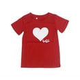thumbnail image 2 of T-shirt Décontracté Parent-Enfant, Col Rond, Manches Courtes, Imprimé Cœur, 2 of 7