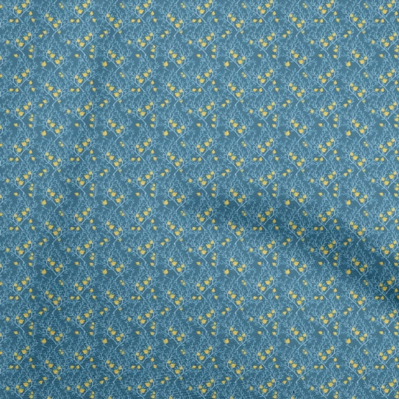 oneOone Cotton Flex Teal Blue Fabric Fruits Pomogranate Sewing Fabric By The Yard Printed Diy Clothing Sewing Supplies 40 Inch Wide