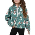 thumbnail image 1 of Sudadera sin capucha, mediana, grande, con media cremallera, cuello redondo, manga larga, jersey corto, sudaderas de polar para niñas de 5 a 14 años, blusa de poliéster, 1 of 4
