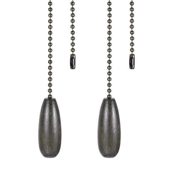 Wooden Ceiling Fan Pull Chain, 2Pcs 12" Decorative Pendant Extension Chains, Coffee Color