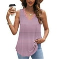 thumbnail image 2 of Hot days, bold styles Olyvenn Tank Top for Women Loose Fit Lace V Neck Womens Tops 2025 Solid Color Dressy Fashion Casual Flowy Sleeveless Shirts Pink L, 2 of 7