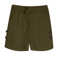 thumbnail image 6 of Mens Shorts Casual Drawstring Elastic Waist Knee Length Shorts Summer Beach Wear Side Button Cutout Shorts, 6 of 9