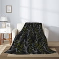 thumbnail image 2 of Rateoe Lilies Flowers Pattern Flannel Throw Blanket, Ultra-soft Blanket for Bed, Couch, Car, Hypoallergenic Anti-pilling blanket-50"x40"(Vertical), 2 of 6